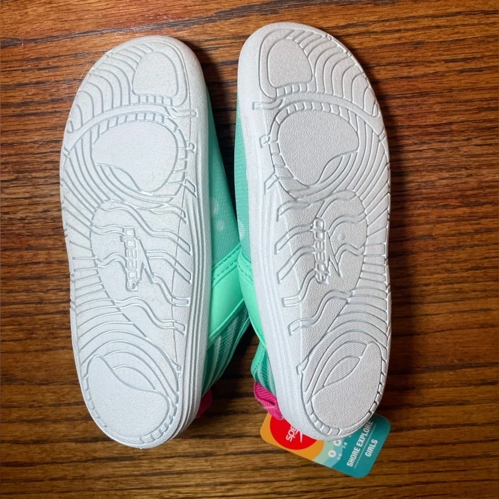 Speedo Toddler Water Shoes – Size Large-9-10 – Mint Green/White